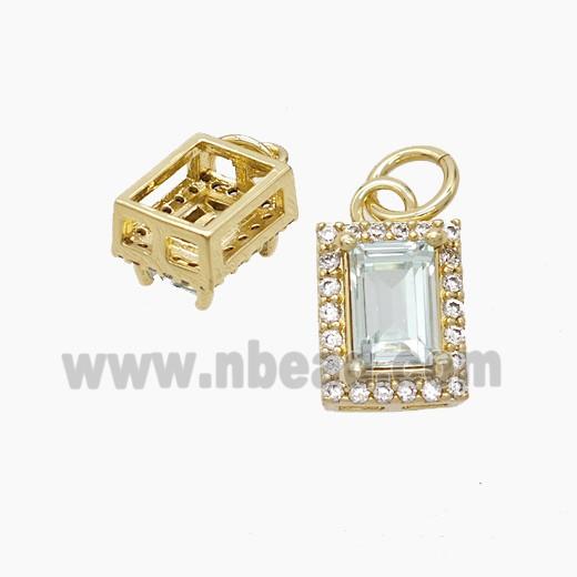 Copper Pendant Pave Zircon, Gold Plated