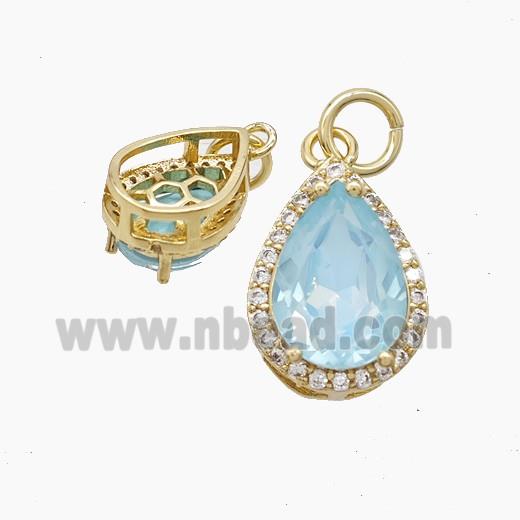 Copper Pendant Pave Zircon, Gold Plated