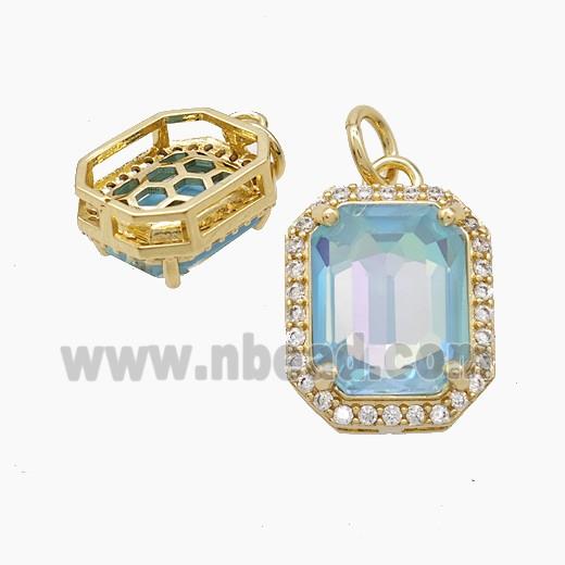 Copper Pendant Pave Zircon, Gold Plated