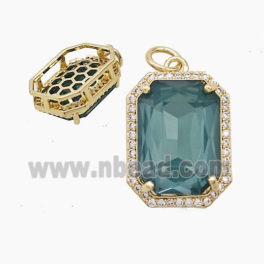 Copper Pendant Pave Zircon, Gold Plated
