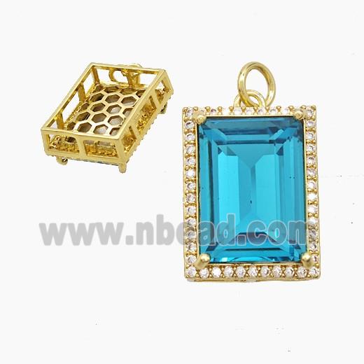 Copper Pendant Pave Zircon, Gold Plated