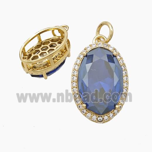Copper Pendant Pave Zircon, Gold Plated