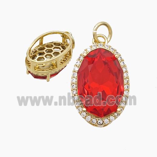 Copper Pendant Pave Zircon, Gold Plated