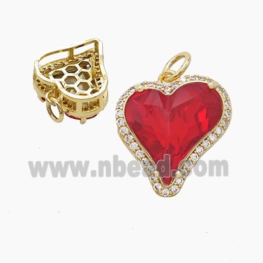 Copper Pendant Pave Zircon, Gold Plated