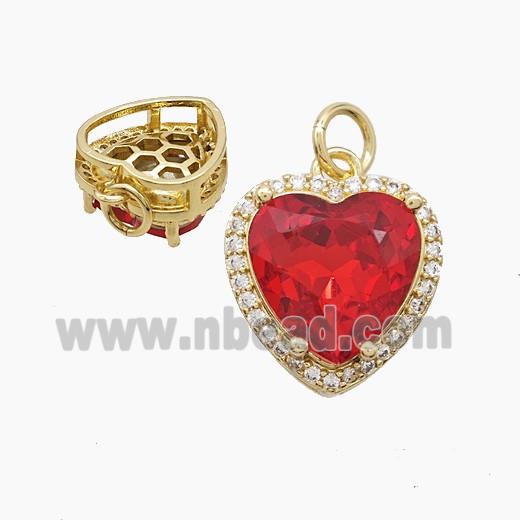 Copper Pendant Pave Zircon, Gold Plated