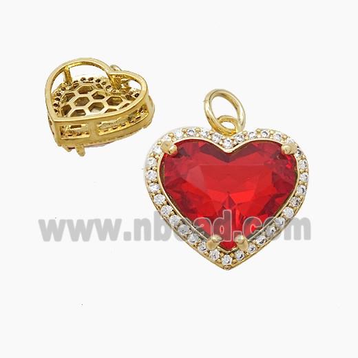 Copper Pendant Pave Zircon, Gold Plated