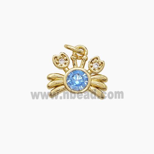 Copper Pendant Pave Zircon, Gold Plated
