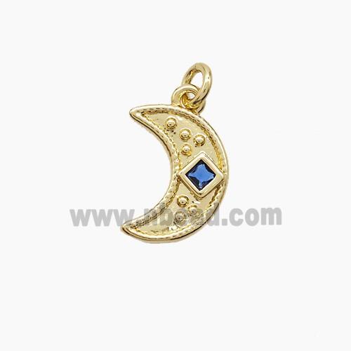 Copper Pendant Pave Zircon, Gold Plated