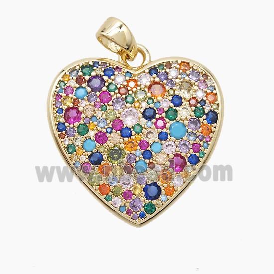 Copper Pendant Pave Zircon, Gold Plated