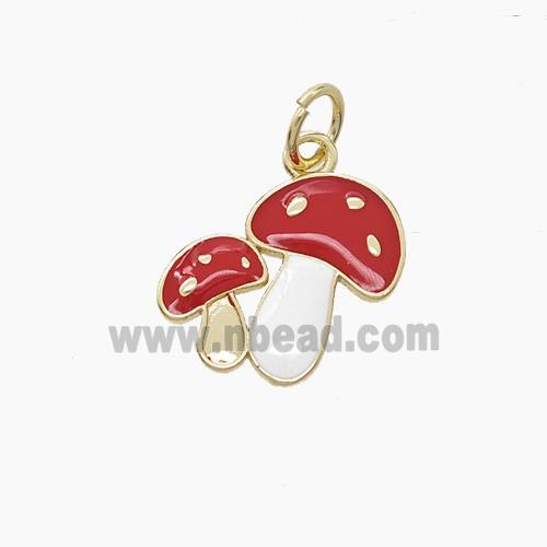 Enamel Copper Pendant, Gold Plated