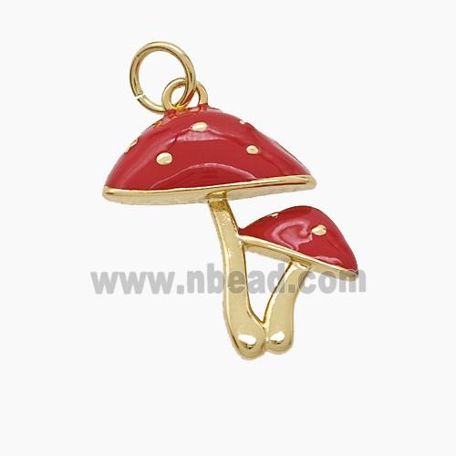 Enamel Copper Pendant, Gold Plated