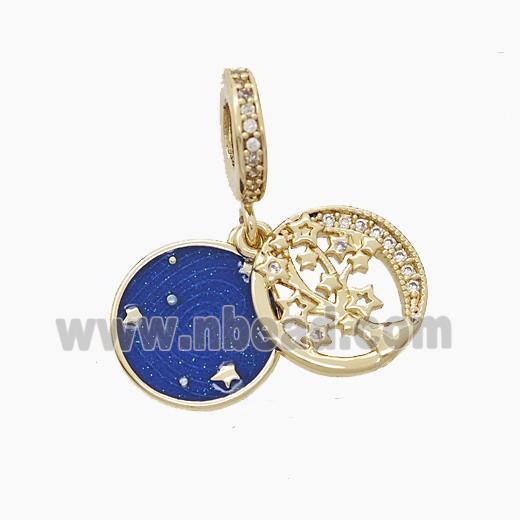 Enamel Copper Pendant, Gold Plated