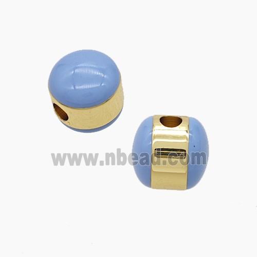 Enamel Copper Bead, Gold Plated