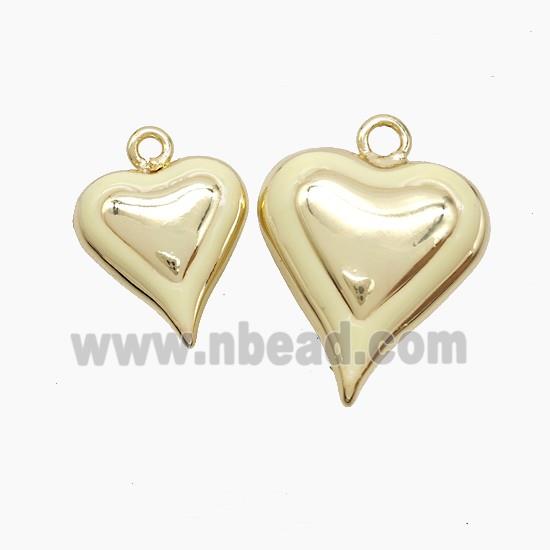 Copper Heart Pendant Beige Enamel Gold Plated