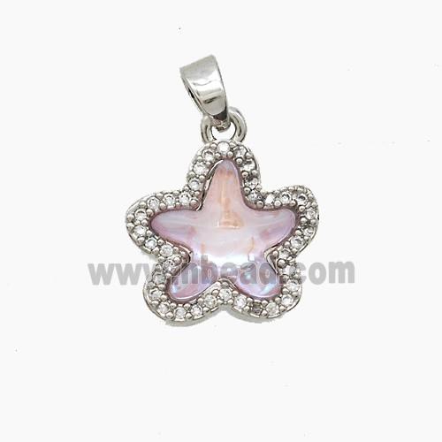 Copper Pendant Pave Zircon, Gold Plated