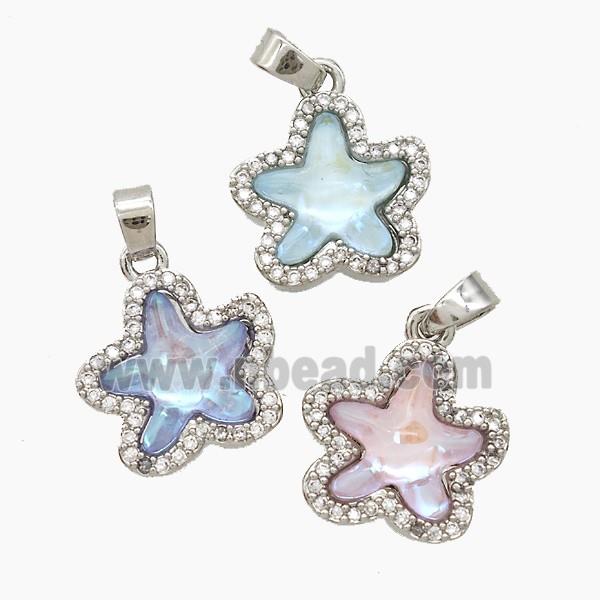 Copper Pendant Pave Zircon, Gold Plated