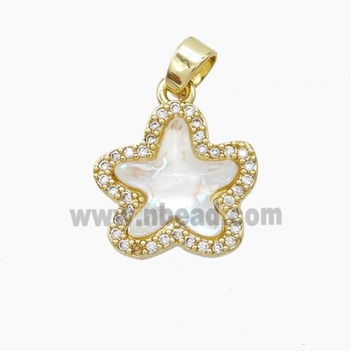 Copper Pendant Pave Zircon, Gold Plated