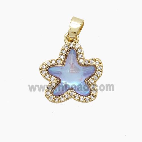 Copper Pendant Pave Zircon, Gold Plated