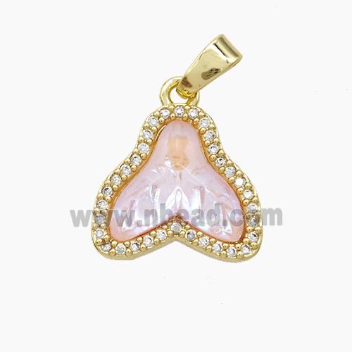 Copper Pendant Pave Zircon, Gold Plated