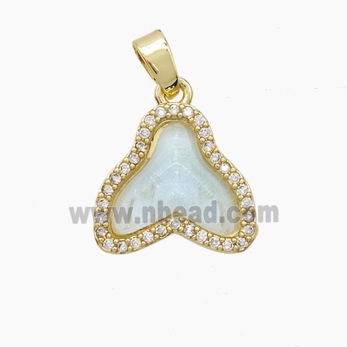 Copper Pendant Pave Zircon, Gold Plated