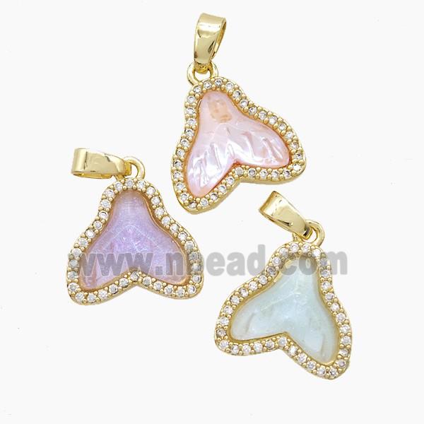 Copper Pendant Pave Zircon, Gold Plated