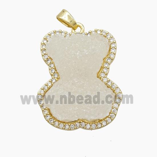 Copper Pendant Pave Zircon, Gold Plated