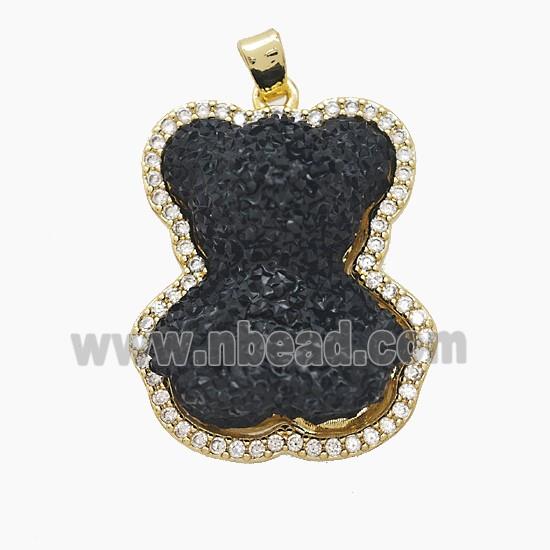 Copper Pendant Pave Zircon, Gold Plated