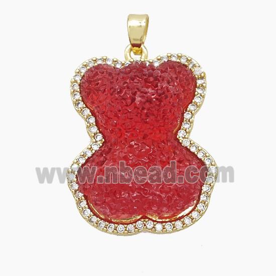 Copper Pendant Pave Zircon, Gold Plated