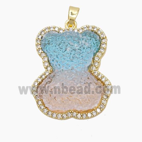 Copper Pendant Pave Zircon, Gold Plated