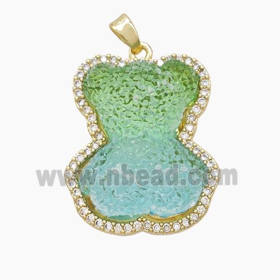 Copper Pendant Pave Zircon, Gold Plated