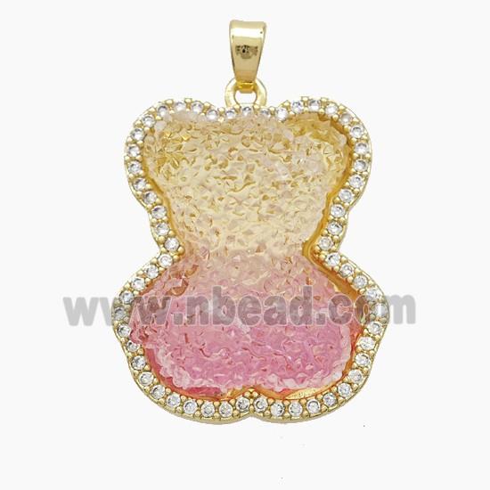 Copper Pendant Pave Zircon, Gold Plated