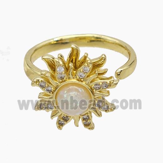 Copper Pendant Pave Zircon, Gold Plated