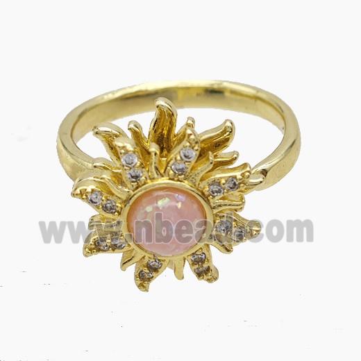 Copper Pendant Pave Zircon, Gold Plated