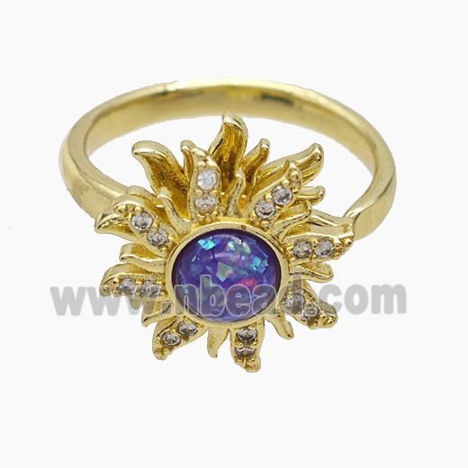 Copper Pendant Pave Zircon, Gold Plated