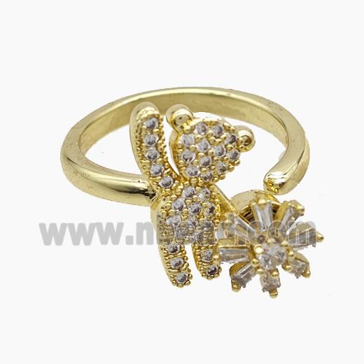 Copper Pendant Pave Zircon, Gold Plated