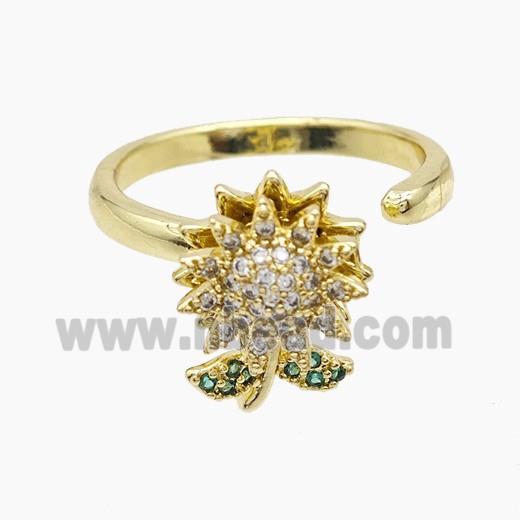 Copper Pendant Pave Zircon, Gold Plated