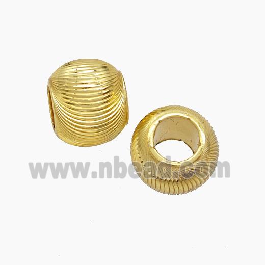 Copper Round Beads Large Hole Gold Plated