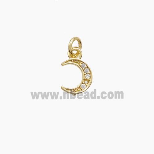 Copper Pendant Pave Zircon, Gold Plated