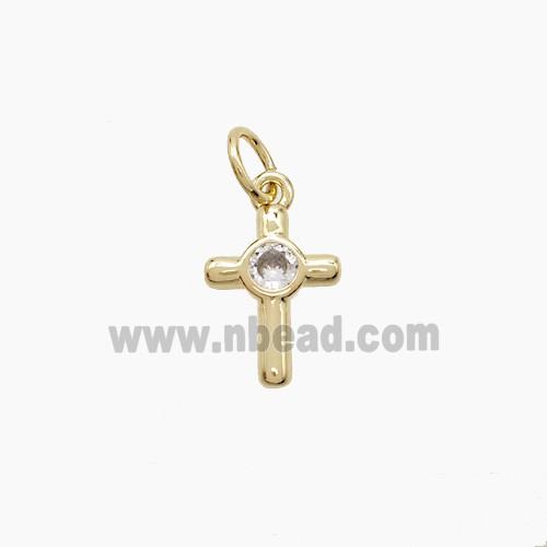 Copper Pendant Pave Zircon, Gold Plated