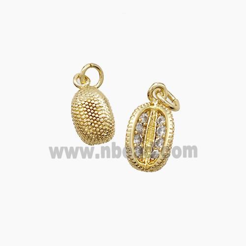 Copper Pendant Pave Zircon, Gold Plated