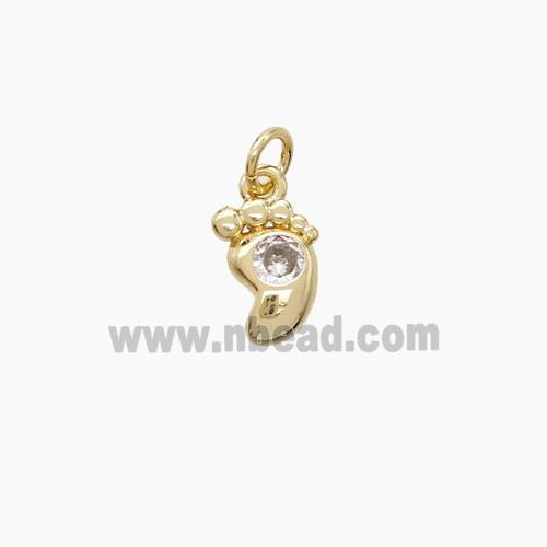 Copper Pendant Pave Zircon, Gold Plated