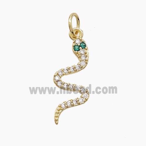 Copper Pendant Pave Zircon, Gold Plated