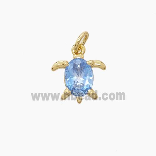 Copper Pendant Pave Zircon, Gold Plated