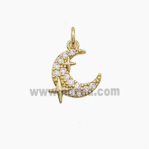 Copper Pendant Pave Zircon, Gold Plated