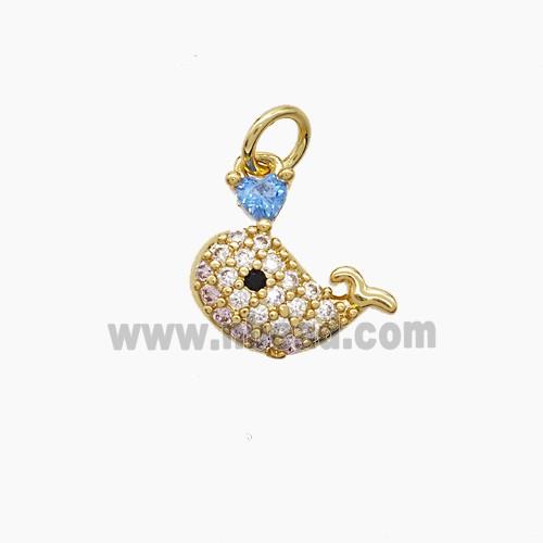 Copper Pendant Pave Zircon, Gold Plated