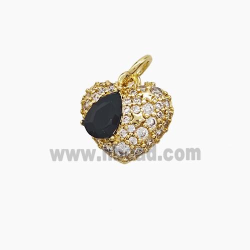 Copper Pendant Pave Zircon, Gold Plated
