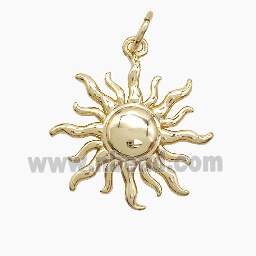 Copper Pendant Pave Zircon, Gold Plated
