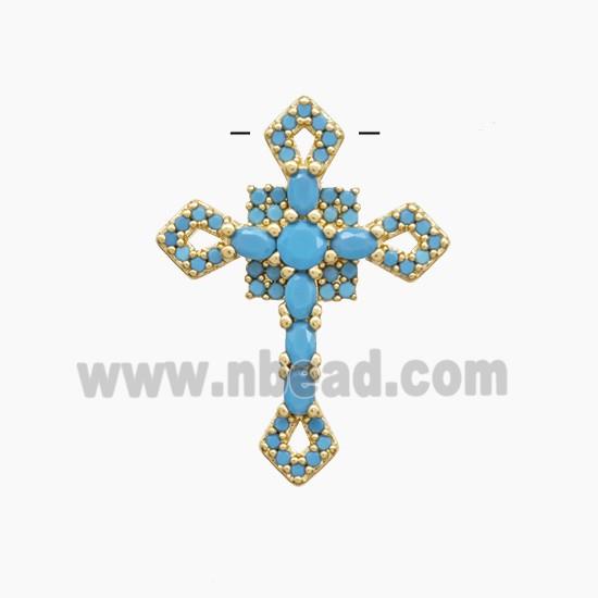 Copper Pendant Pave Zircon, Gold Plated
