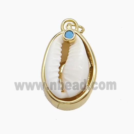 Copper Pendant Pave Zircon, Gold Plated