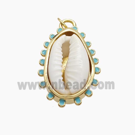 Copper Pendant Pave Zircon, Gold Plated